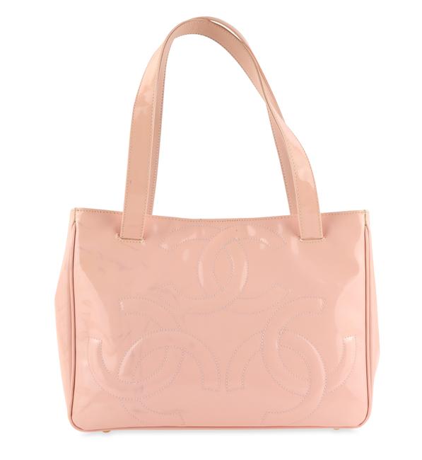 Chanel Triple Coco Pink Patent Leather Tote