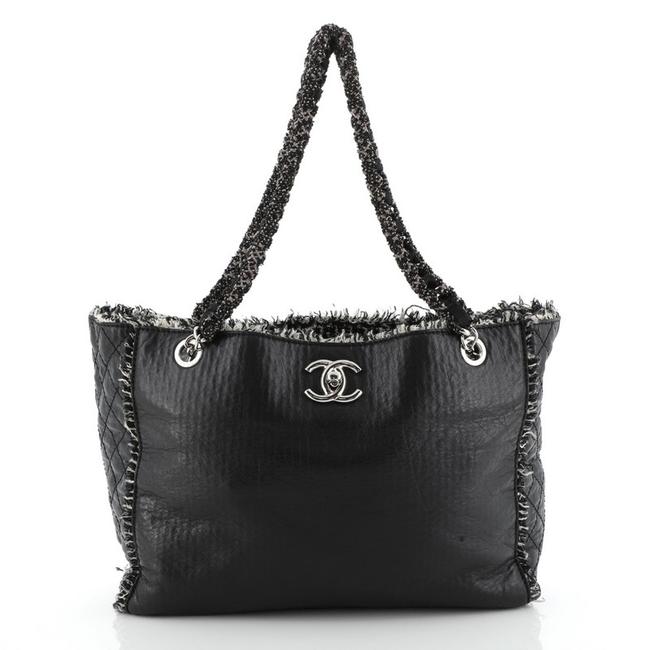 Chanel Tweedy Lambskin and Tweed Large Tote