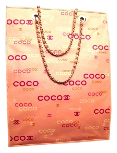 Chanel Twin Coco Large Pink Canvas Tote