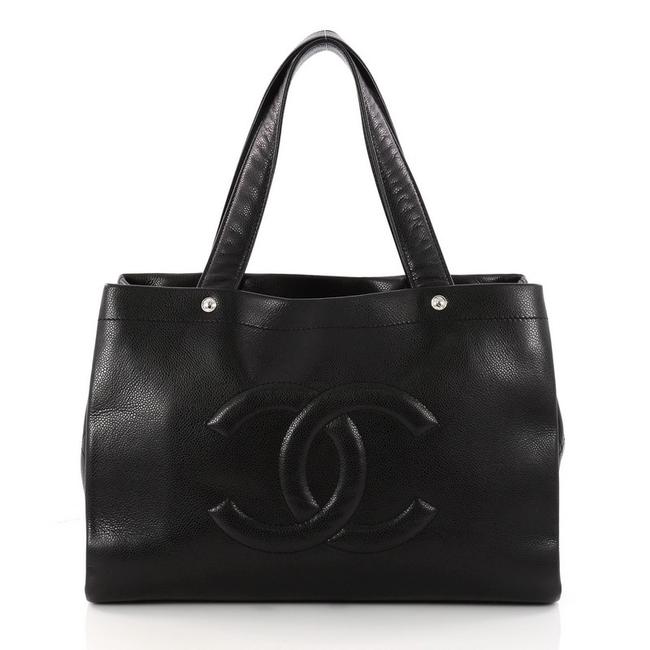 Chanel Ultimate Executive Caviar Large Black Leather Tote