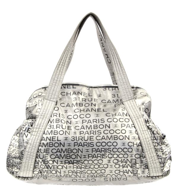 Chanel Unlimited Silver Canvas Tote
