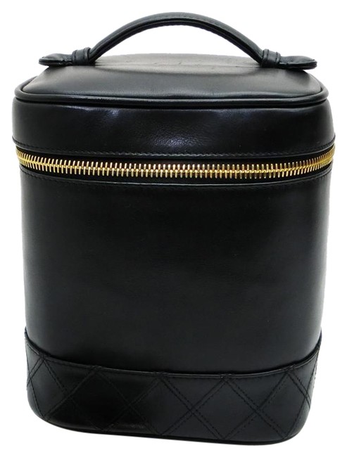 Chanel Vanity Case Quilted Lambskin 226198 Black Leather Tote