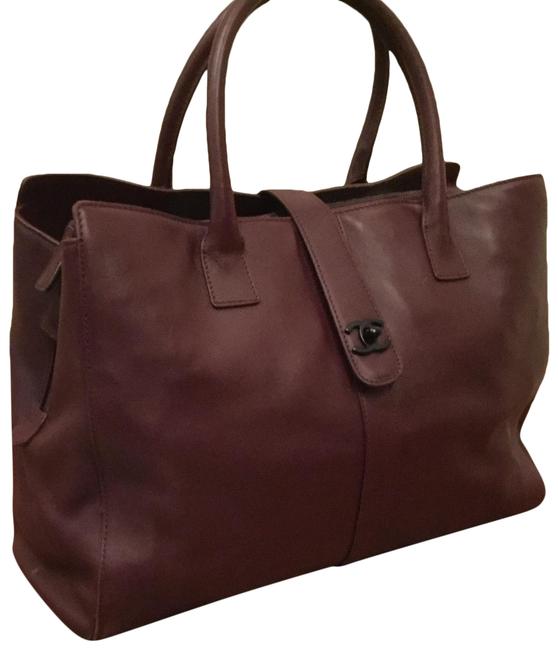 Chanel Vintage Aubergine Leather Tote