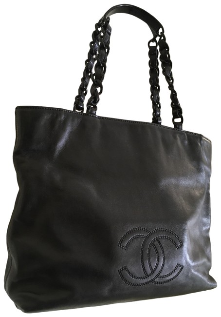 Chanel Vintage Black Leather Tote