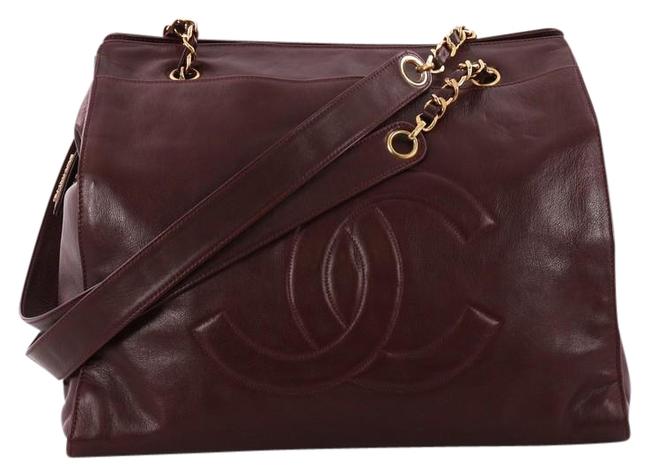 Chanel XL Vintage Cc Chain Purple Lambskin Tote