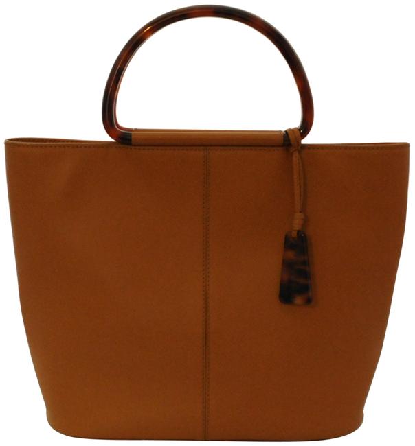 Chanel Shoulder Bag Vintage Faux Tortoise Handle &amp; Charm 20 Camel Leather Tote