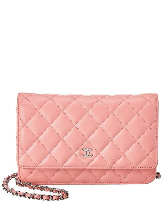 Chanel Wallet on Chain Pre owned Quilted Lambskin Leather No Color Tote