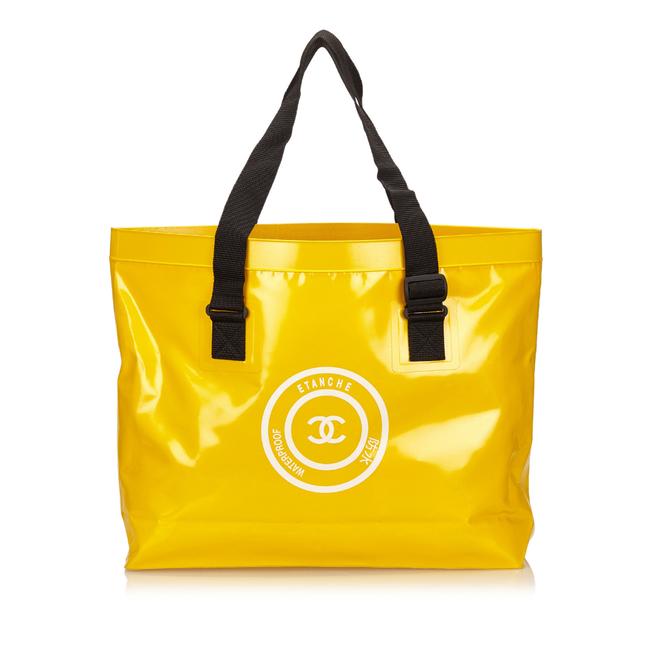 Chanel Waterproof Yellow Plastic Tote