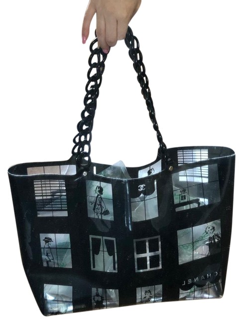 Chanel Window Black Vinyl Tote