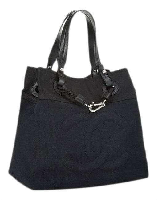 Chanel XL Timeless Beach Yacht Boating Detail Navy Canvas Nylon Tote