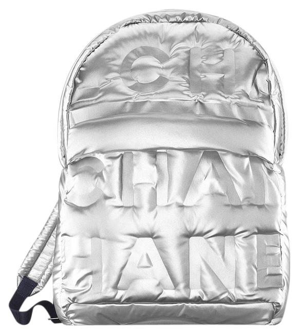Chanel 2017 Doudoune Sliver Nylon Backpack