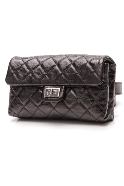 Chanel 255 Reissue Belt Black Calfskin Leather WeekendTravel Bag
