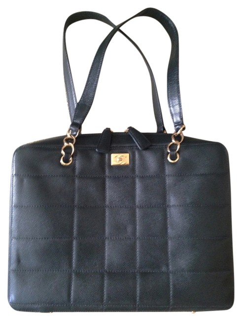 Chanel 7863911 Dark Forest Green Leather Laptop Bag