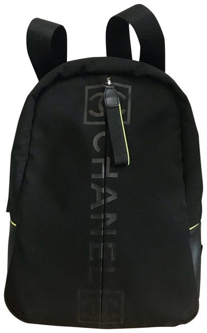 Chanel Black and Green Nylon Backpack