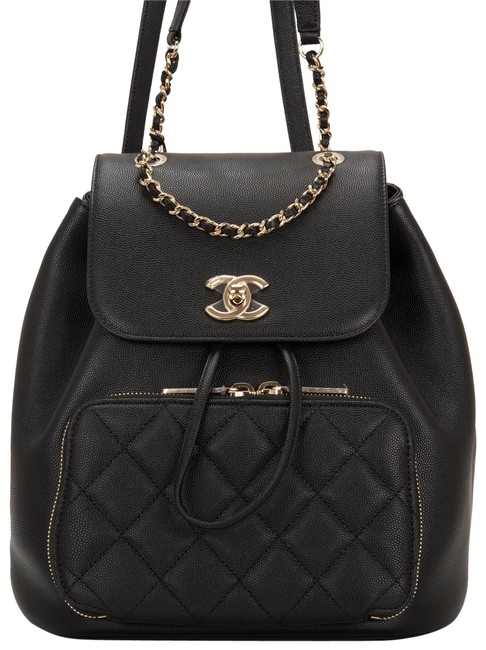 Chanel Caviar Business Affinity Black Leather Backpack
