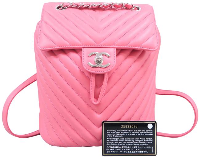Chanel Chevron Urban Spirit Orange Pink Calfskin Backpack