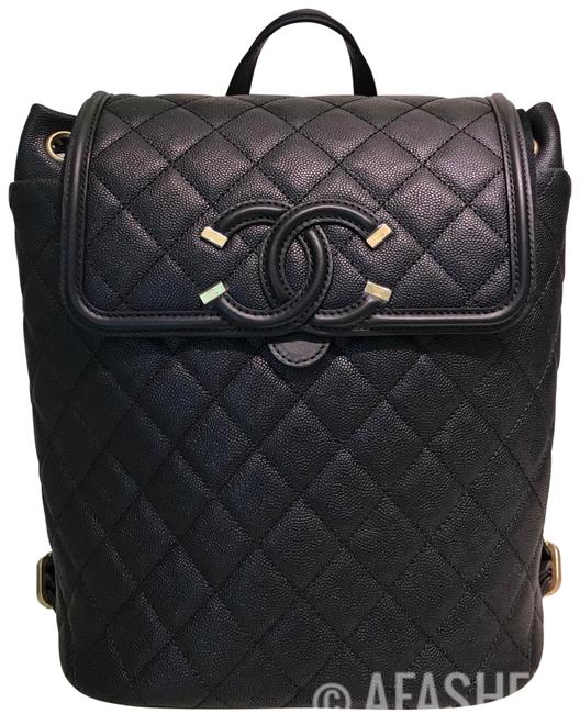 Chanel Filigree Black Caviar Backpack
