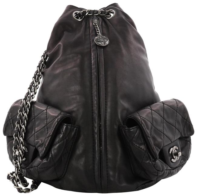 Chanel Is Large Back Leather Backpack