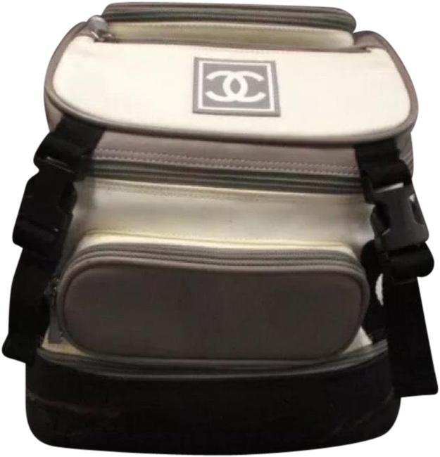Chanel Ivory Black Canvas Backpack