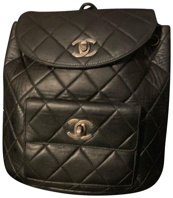 Chanel Quilted Black Lambskin Backpack