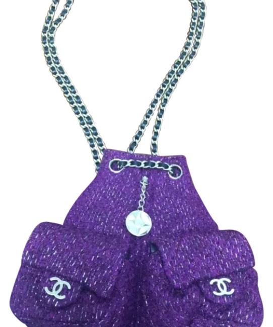 Chanel Rare Purple Wool Backpack