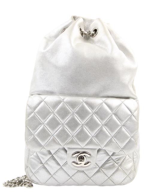 Chanel Small In Seoul Silver Leather Backpack