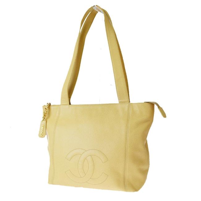 Chanel Bag Beige Caviar Leather Tote