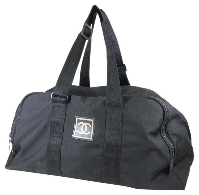 Chanel Black Canvas WeekendTravel Bag