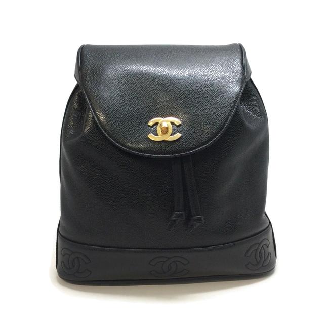 Chanel Black Caviar Leather Backpack