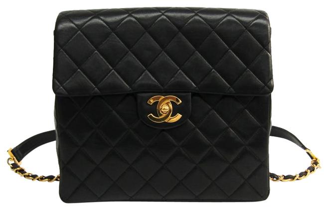Chanel Black Leather Backpack