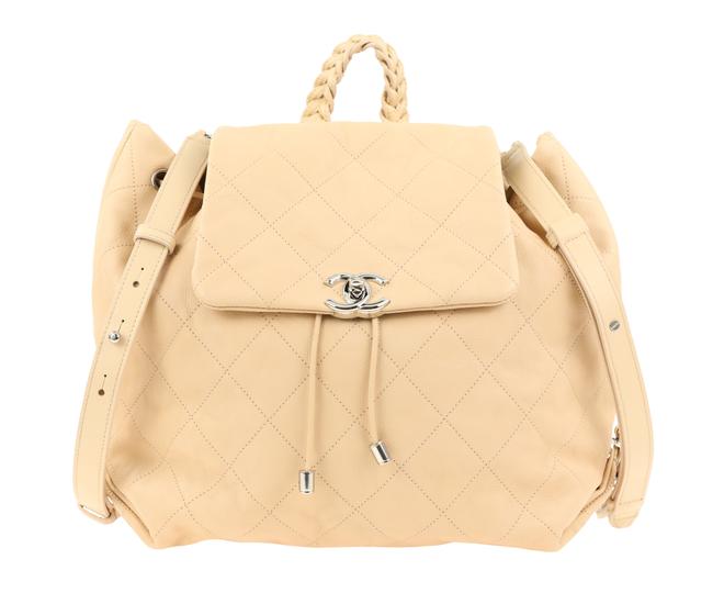Chanel Braided By Style Beige Calfskin Leather Backpack