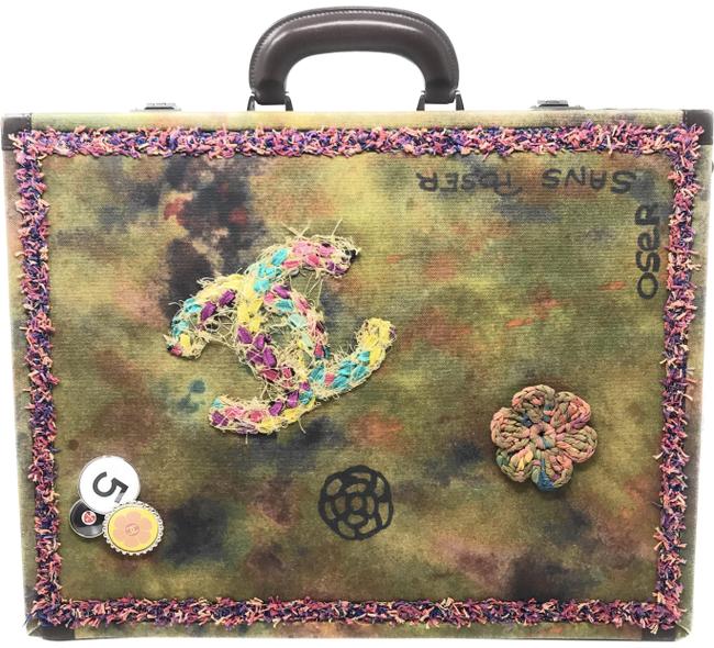 Chanel Briefcase Multicolor Canvas Laptop Bag