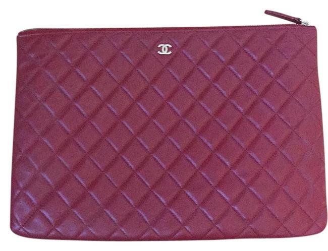 Chanel Burgundy Leather Laptop Bag