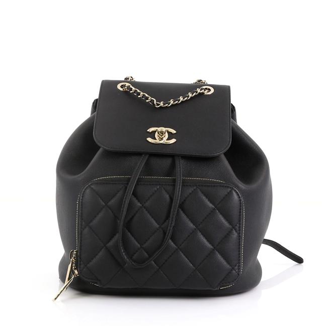 Chanel Business Affinity Caviar Small Black Leather Backpack