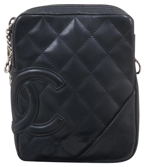 Chanel Cambon Ligne Black Calfskin Leather Messenger Bag