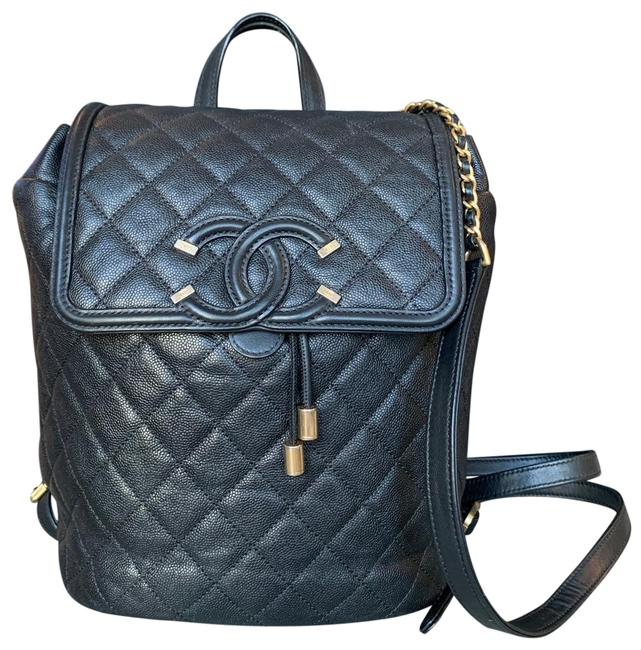 Chanel Caviar Black Leather Backpack