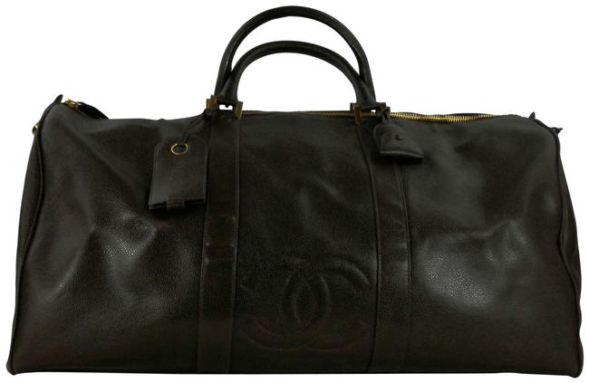 Chanel Caviar Brown Lambskin Leather WeekendTravel Bag
