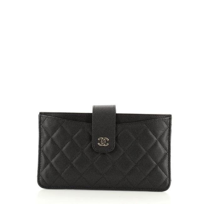 Chanel Cc Insert Pouch Caviar Black Leather Wristlet