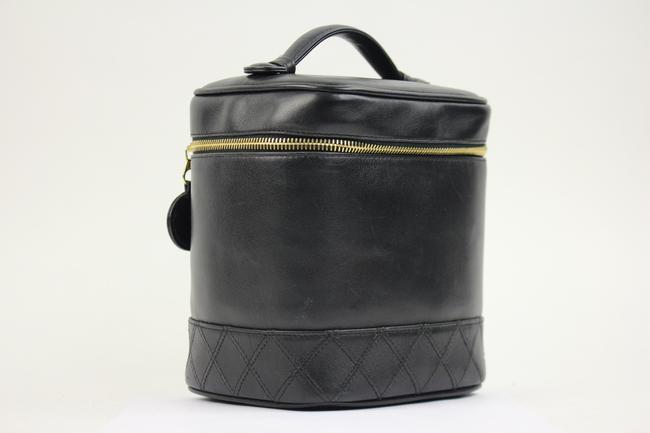 Chanel Cc Logo Make up Case Cctl53 Black Lambskin WeekendTravel Bag