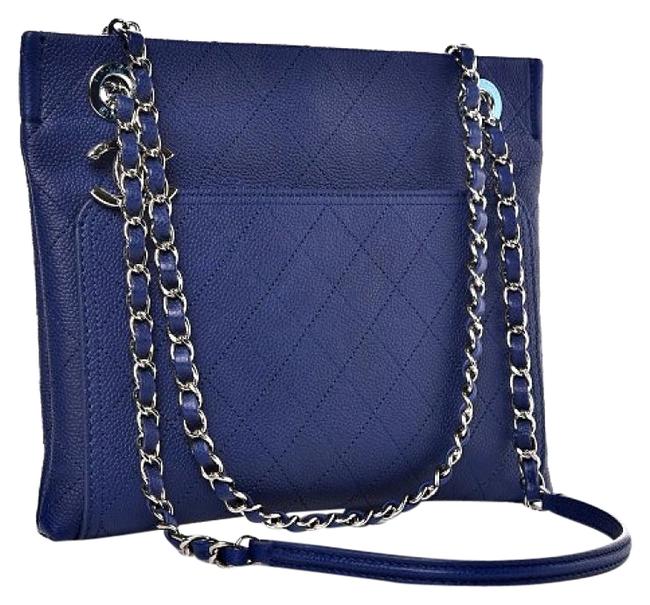 Chanel Chain Blue Leather Messenger Bag
