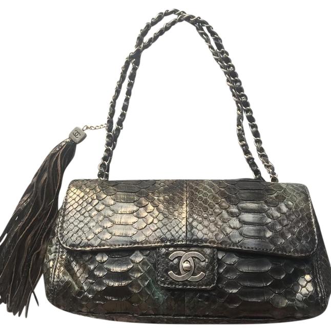 Chanel Classic Flap Limited Edition Brown Phyton Leather Baguette