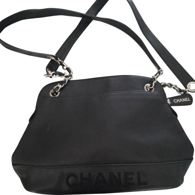 Chanel Classic Flap Vintage Caviar Chain Black Leather Tote