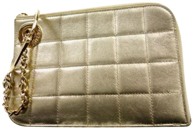 Chanel Clutch Chocolate Bar Handcuff Pochette 233769 Gold Leather Wristlet