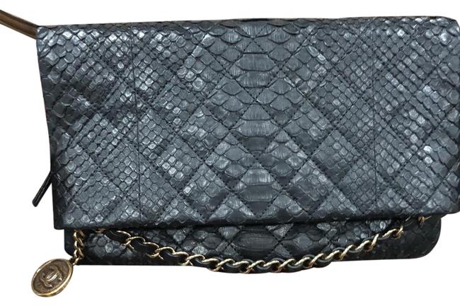 Chanel Clutch Medallion Black Phython Wristlet