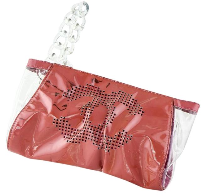 Chanel Clutch Perforated Pink Vinyl Wristlet
