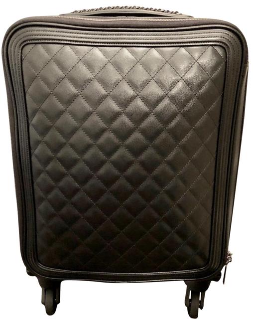 Chanel Coco Trolley Case Black Caviar Leather WeekendTravel Bag