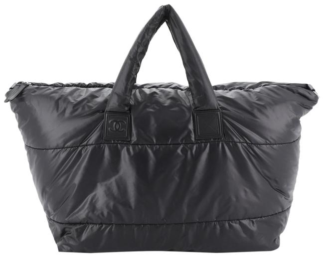 Chanel Cocoon Coco Large Black Nylon WeekendTravel Bag