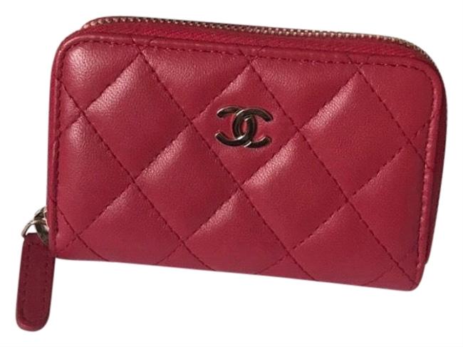 Chanel Coin Wallet Deep Pink Lambskin Leather Wristlet