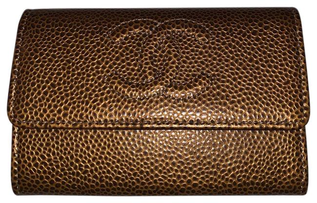 Chanel CoinCard Purse Golden Brown Leather Wristlet