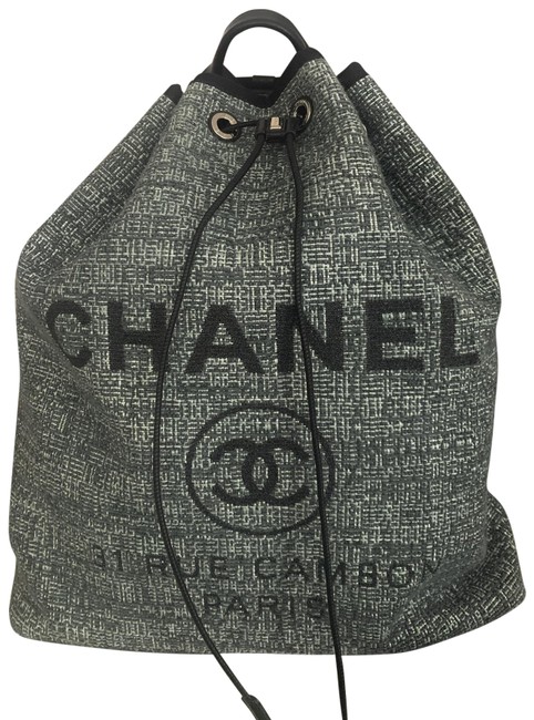 Chanel Deauville Black Grey Backpack